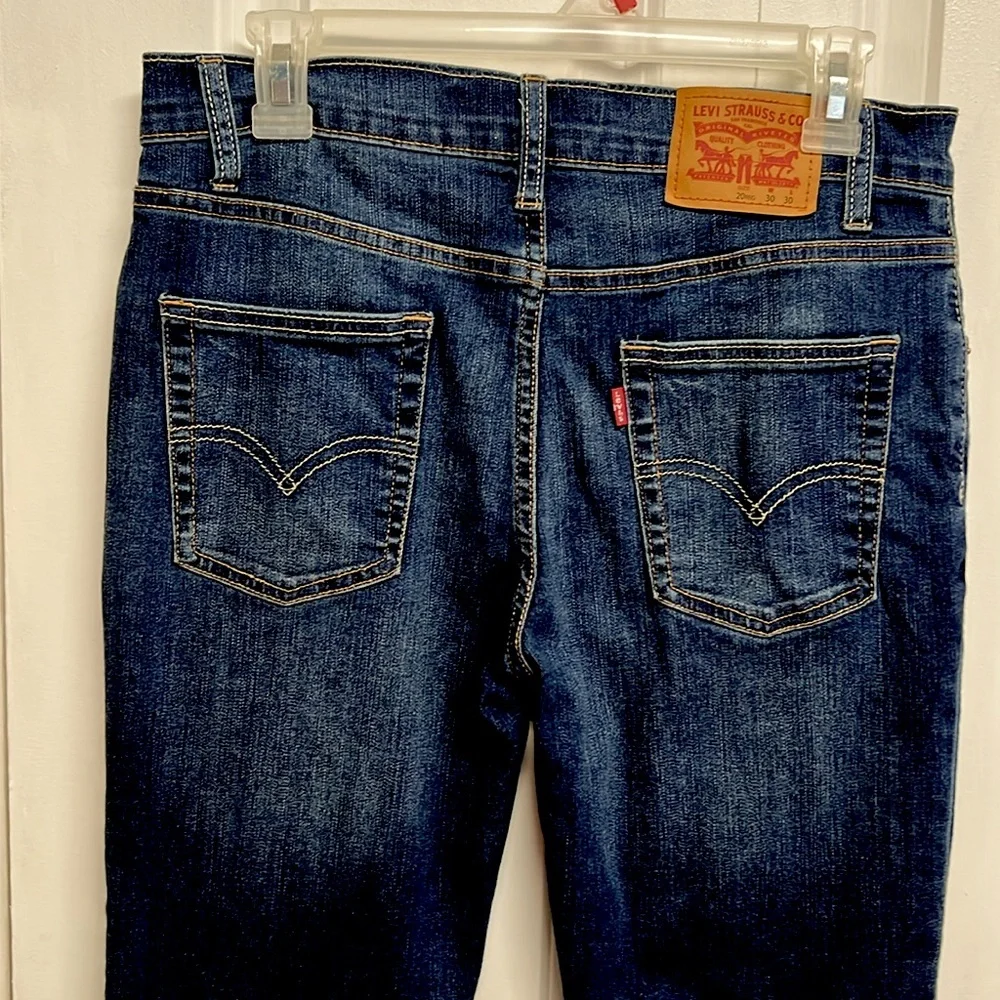 Levi’s 512 Dark Blue 5 Pocket Mid Rise Slim Taper Jeans Teen Size 20